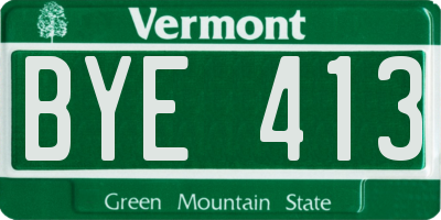 VT license plate BYE413