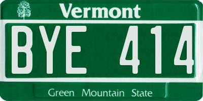 VT license plate BYE414