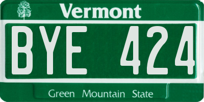 VT license plate BYE424