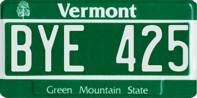 VT license plate BYE425