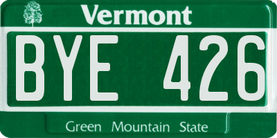 VT license plate BYE426