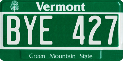 VT license plate BYE427