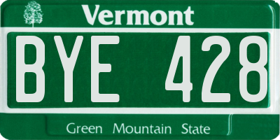VT license plate BYE428
