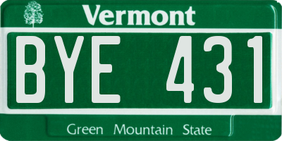 VT license plate BYE431