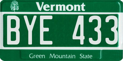 VT license plate BYE433