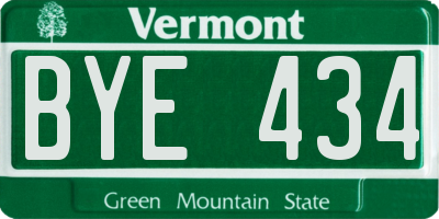 VT license plate BYE434
