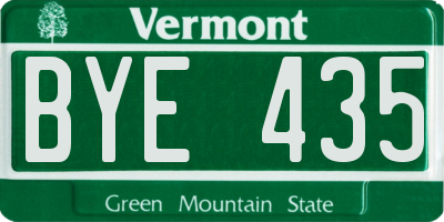 VT license plate BYE435