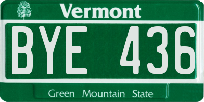 VT license plate BYE436