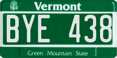 VT license plate BYE438