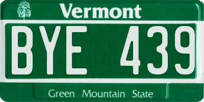 VT license plate BYE439