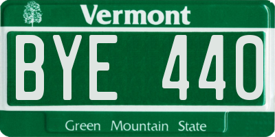 VT license plate BYE440