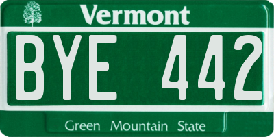 VT license plate BYE442