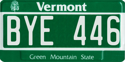 VT license plate BYE446