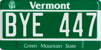 VT license plate BYE447