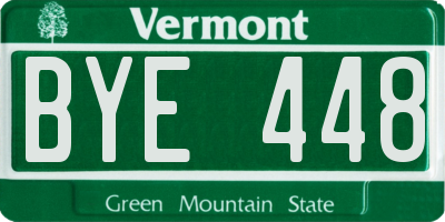 VT license plate BYE448