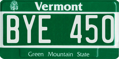 VT license plate BYE450