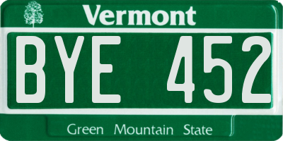 VT license plate BYE452