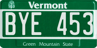 VT license plate BYE453