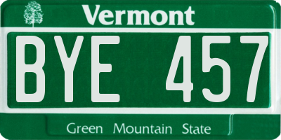 VT license plate BYE457