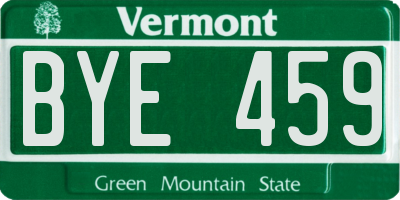VT license plate BYE459
