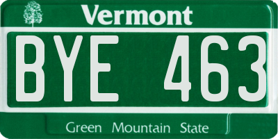 VT license plate BYE463