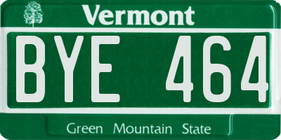 VT license plate BYE464