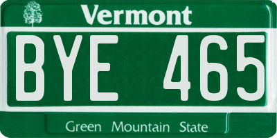 VT license plate BYE465