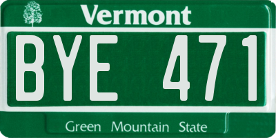 VT license plate BYE471