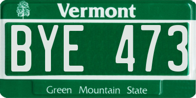 VT license plate BYE473