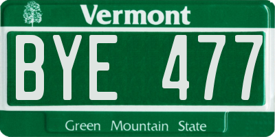 VT license plate BYE477