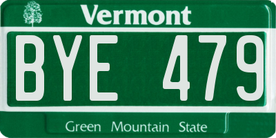 VT license plate BYE479