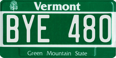 VT license plate BYE480