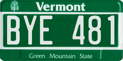 VT license plate BYE481