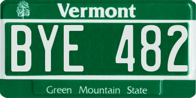 VT license plate BYE482