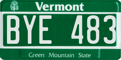 VT license plate BYE483