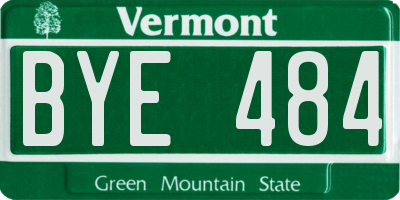 VT license plate BYE484