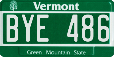 VT license plate BYE486