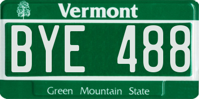VT license plate BYE488