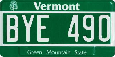 VT license plate BYE490