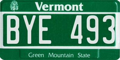 VT license plate BYE493