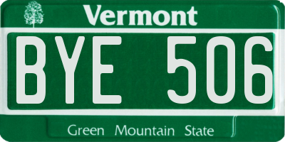 VT license plate BYE506