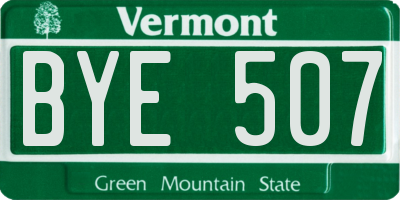 VT license plate BYE507
