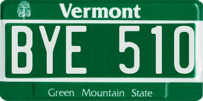 VT license plate BYE510