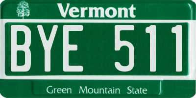 VT license plate BYE511