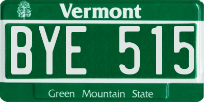 VT license plate BYE515