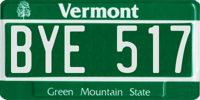 VT license plate BYE517