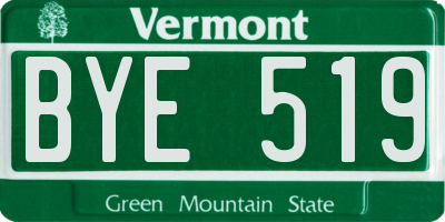 VT license plate BYE519