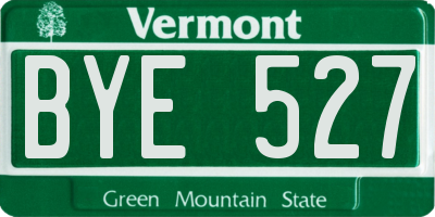 VT license plate BYE527