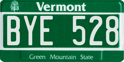 VT license plate BYE528