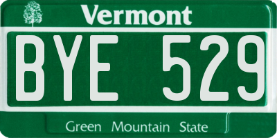 VT license plate BYE529